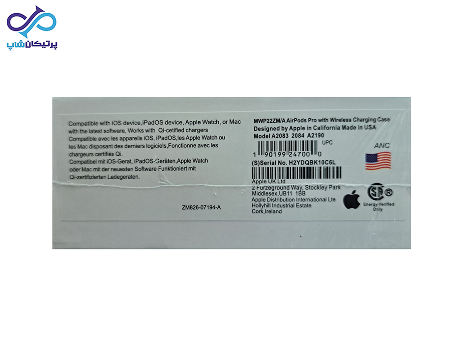 ایرپاد پرو اپل مدل Apple AirPod Pro - ساخت USA / سفارش ایرلند ( گرید AA+ )